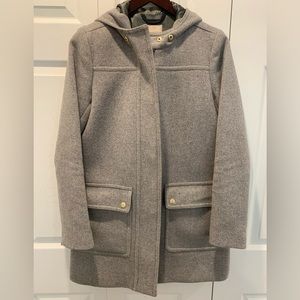JCrew Gray Hooded Peacoat - Size 2